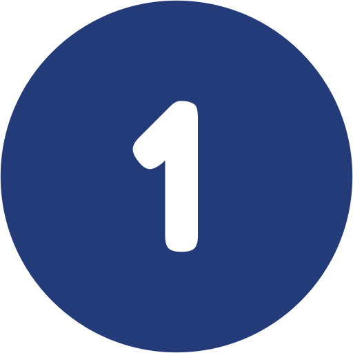 number 1 with blue background