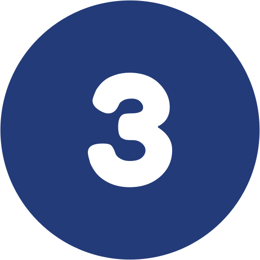 number 3 with blue background