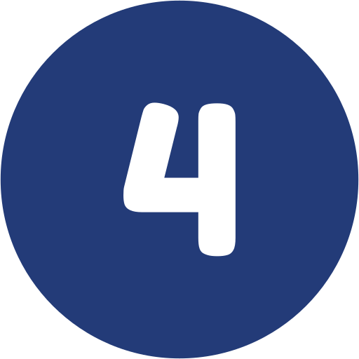 number 4 with blue background