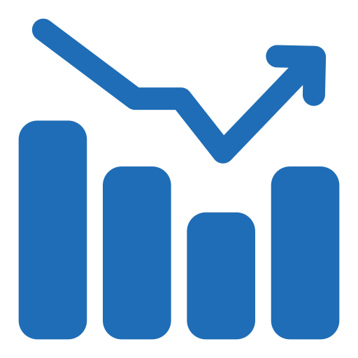 Quantum Bridge Capital growth chart icon representing smart investment performance and returns.
